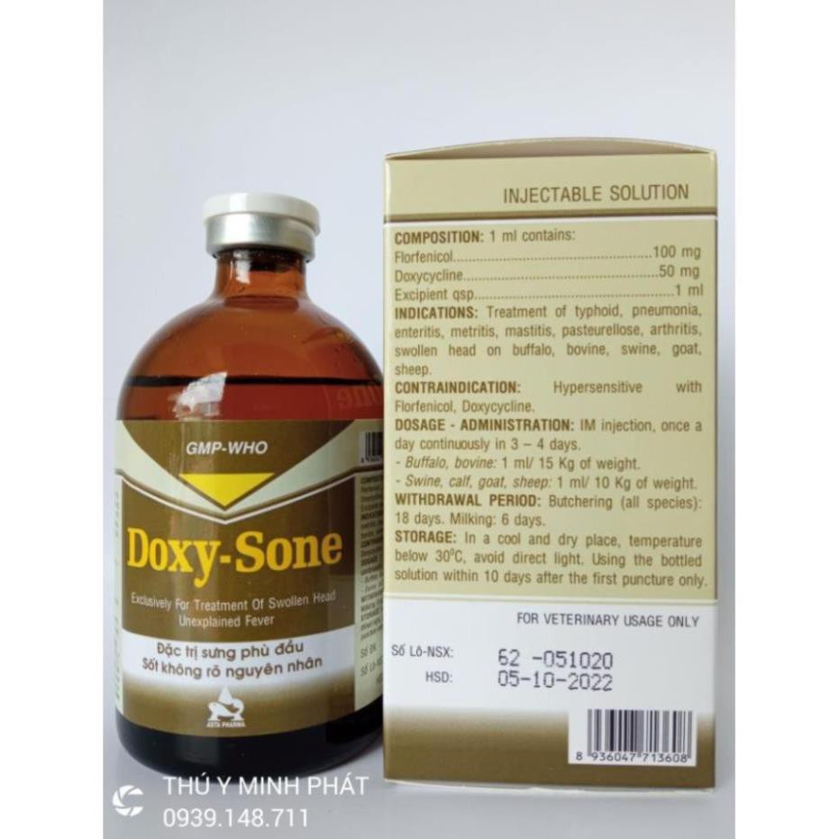 DOXY SONE CHAI 100ML (DOXYSONE sưng phù đầu sốt không rõ nguyên nhân)