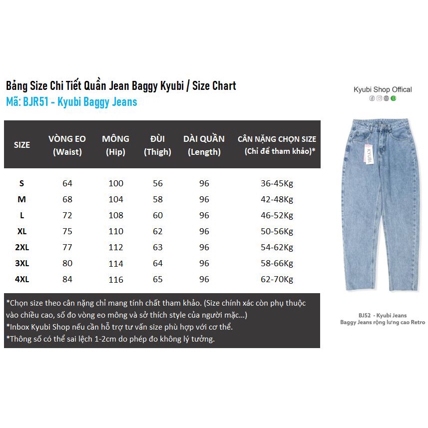 Quần jean baggy nữ ulzzang Kyubi Basic Simple cắt gấu lai tua (Có Bigsize Size Đại ) - Quần Baggy jean Kyubi BJR51