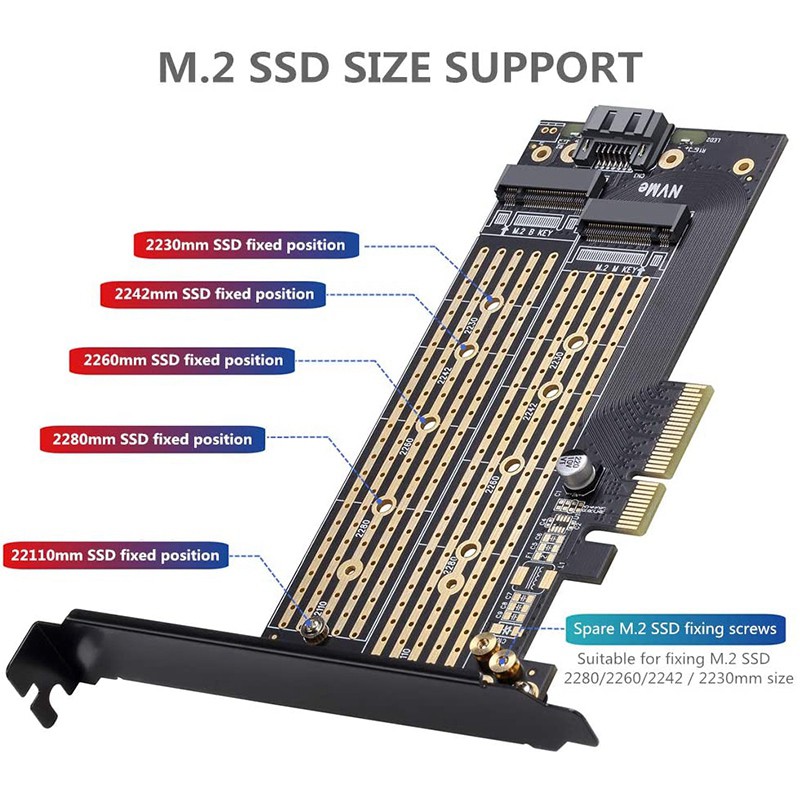 JEYI SK6 M.2 NVMe SSD NGFF TO PCIE X4 Adapter Suppor PCI Express 3.0 N7VN