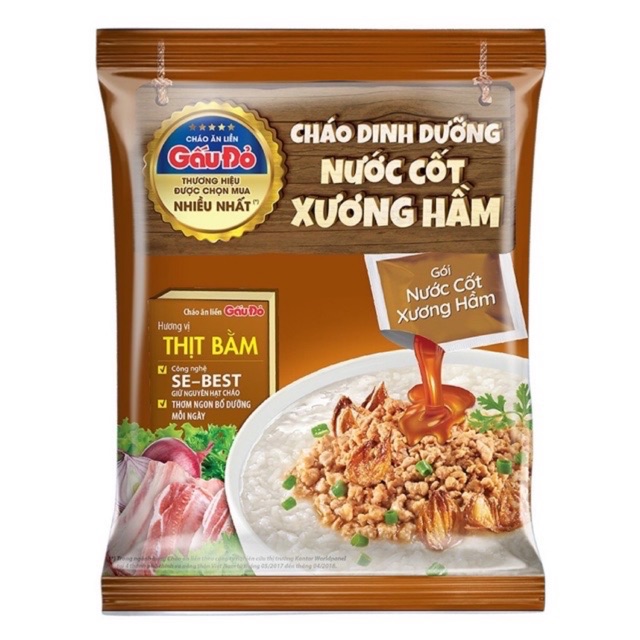 1 Gói Cháo Dinh dưỡng nước cốt xương hầm Gấu đỏ vị Thịt Bằm/Gà