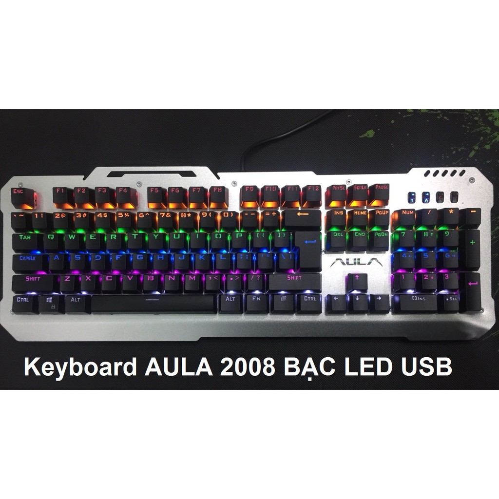 BÀN PHÍM AULA 2008 BẠC LED USB | Shopee Việt Nam