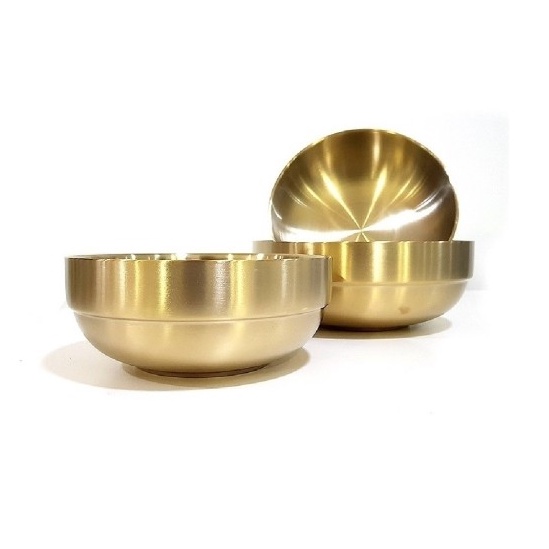 Bát màu đồng 2 lớp đựng miến lạnh Hàn Quốc