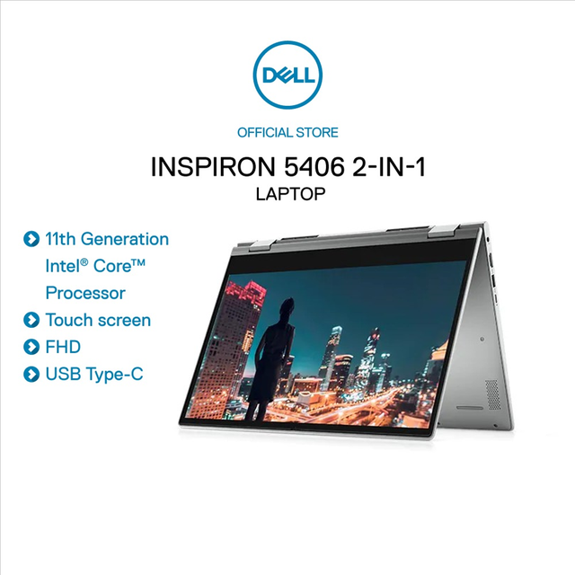 [Mã ELMALL1TR giảm 5% đơn 3TR] Laptop Dell Inspiron 5406 2-in-1,i5-1135G7,8GB,512SSD,14"FHD,Touch,W10,Grey(P126G004)