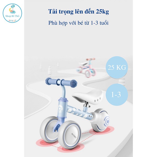 Xe Chòi Chân, Xe Đạp Thăng Bằng Tập Đi Trẻ Em MONSTER BABY, Lốp Xe Dày 4cm, Khung Thép Carbon Cao Cấp