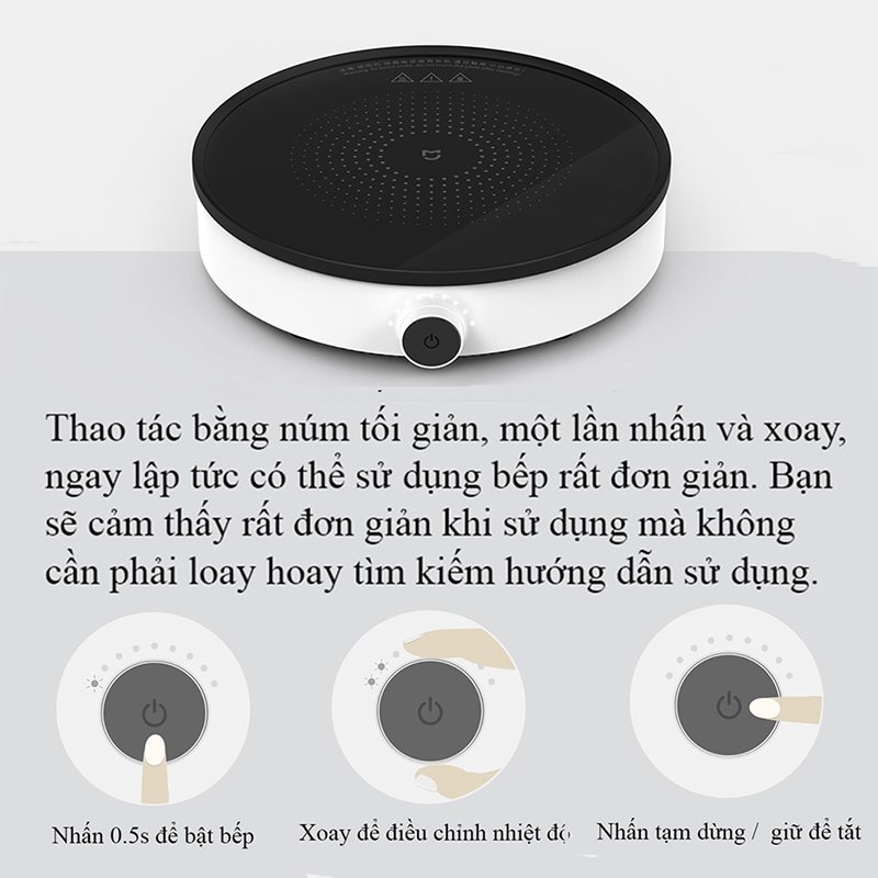 Bếp từ đơn Xiaomi Mijia Mi DCL002CM Bếp Từ Ăn Lẩu Dạng Tròn Mặt Kính Cường Lực Công Suất 2100W Cao Cấp VT124