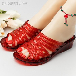 Dép Nhựa Đế Xuồng Dày Hở Lỗ Chống Trượt Thời Trang Mùa Hè Cho Nữ