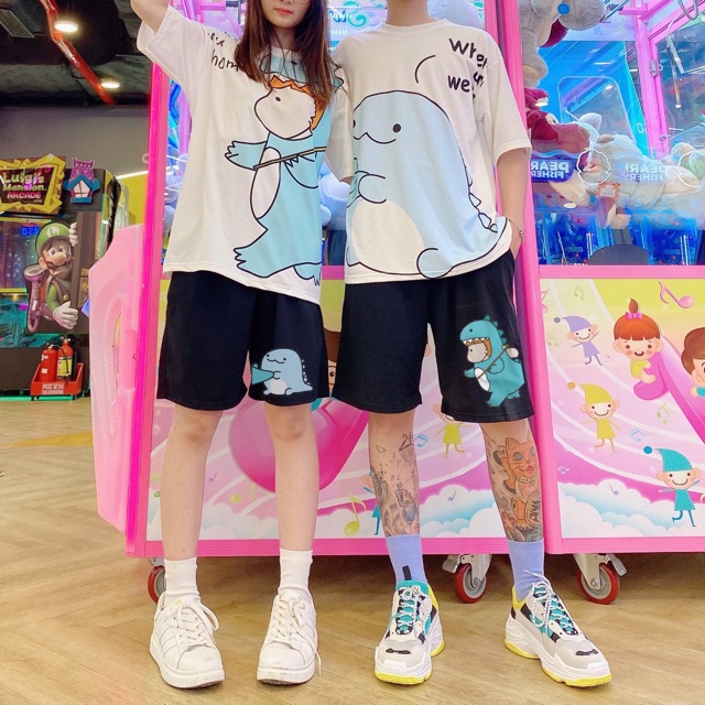 Set quần áo đôi khủng long siêu hot cartoon