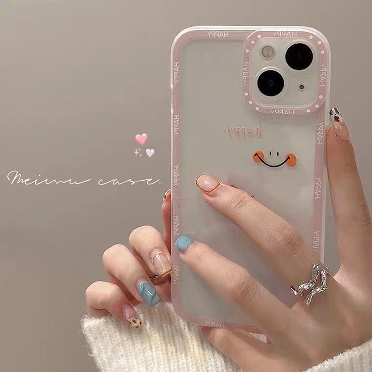 Ốp Điện Thoại TPU Silicon Mềm Hình Mặt Cười Cho Iphone 14 13 12 Mini 11 10 Pro XS Max X XR 8 7 6 6S Plus