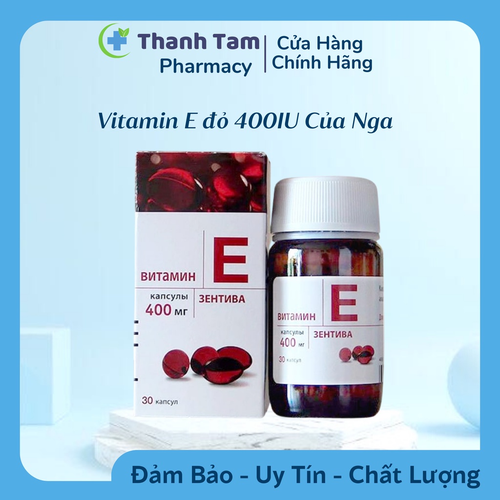 Vitamin E đỏ 400IU của Nga đẹp da chống lão hoá kéo dài tuổi thanh xuân THANH TAM PHARMACY
