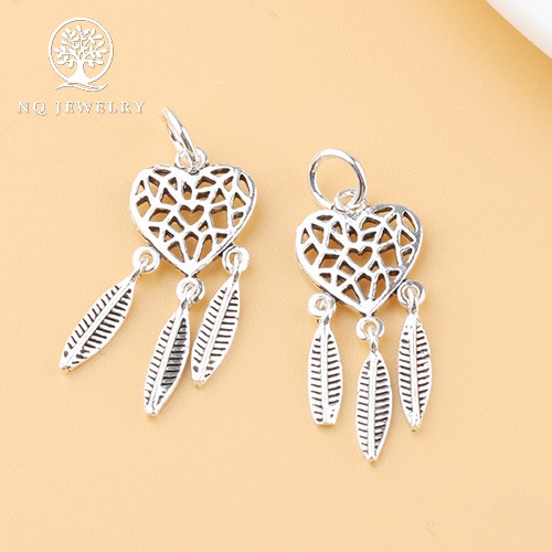 Charm bạc dream catcher hình tim treo - NQ Jewelry