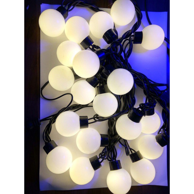 Dây đèn Ping pong light 20 bóng trang trí lều, cắm trại, cafe, cây ngoài trời cắm điện 5M - có đuôi nối nhiều dây lại