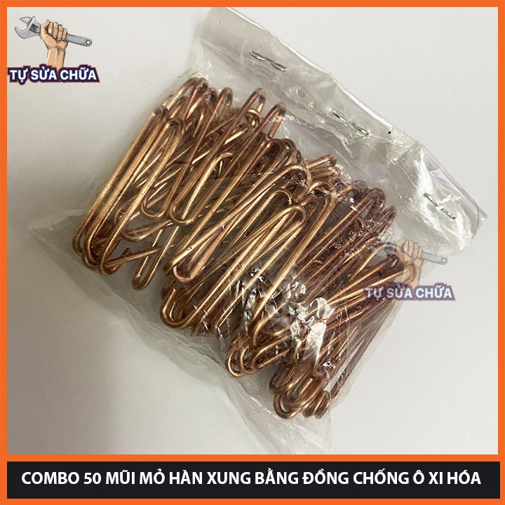 Combo 50 mũi mỏ hàn xung chuyên dụng bằng đồng, dẫn nhiệt nhanh có khả năng chống ô xi hóa cao, HÀNG LOẠI XỊN