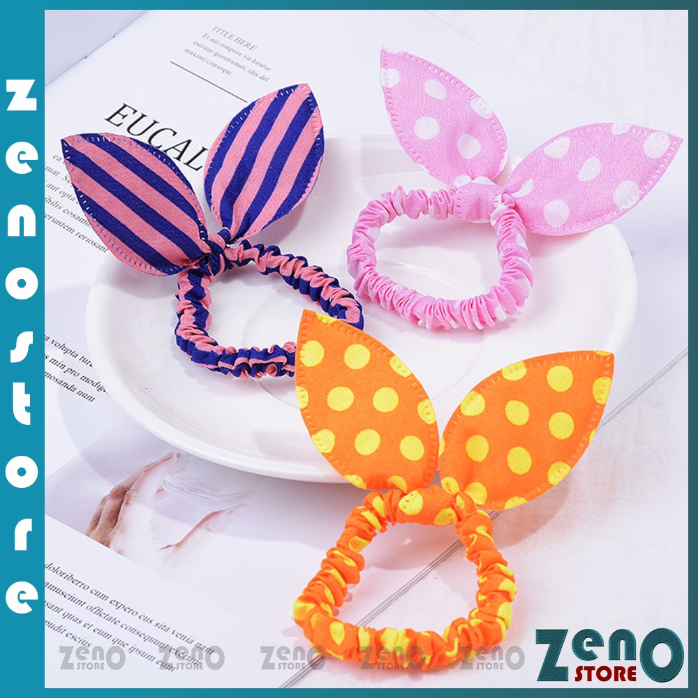 Set 10 dây buộc tóc tai thỏ cho bé, chun buộc tóc nhiều màu co giãn PT21