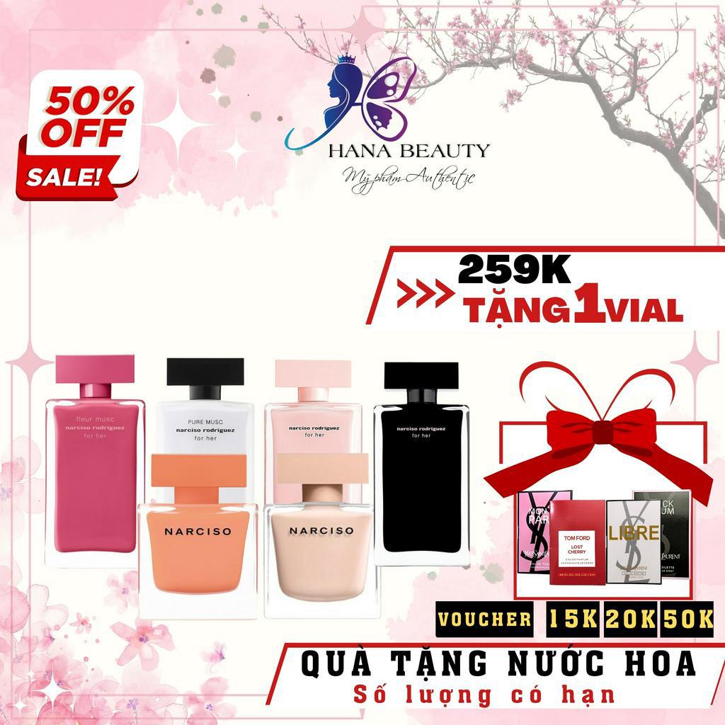 Nước Hoa Narciso For Her EDP 10ML, Nar Noir Rose 5ML, Narciso Poudree 10ML_Nước Hoa Nữ Chính Hãng