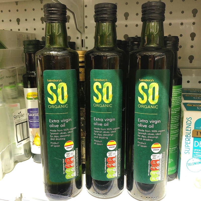 Dầu olive nguyên chất Sainsbury's Extra Olive Oil chai 500ml