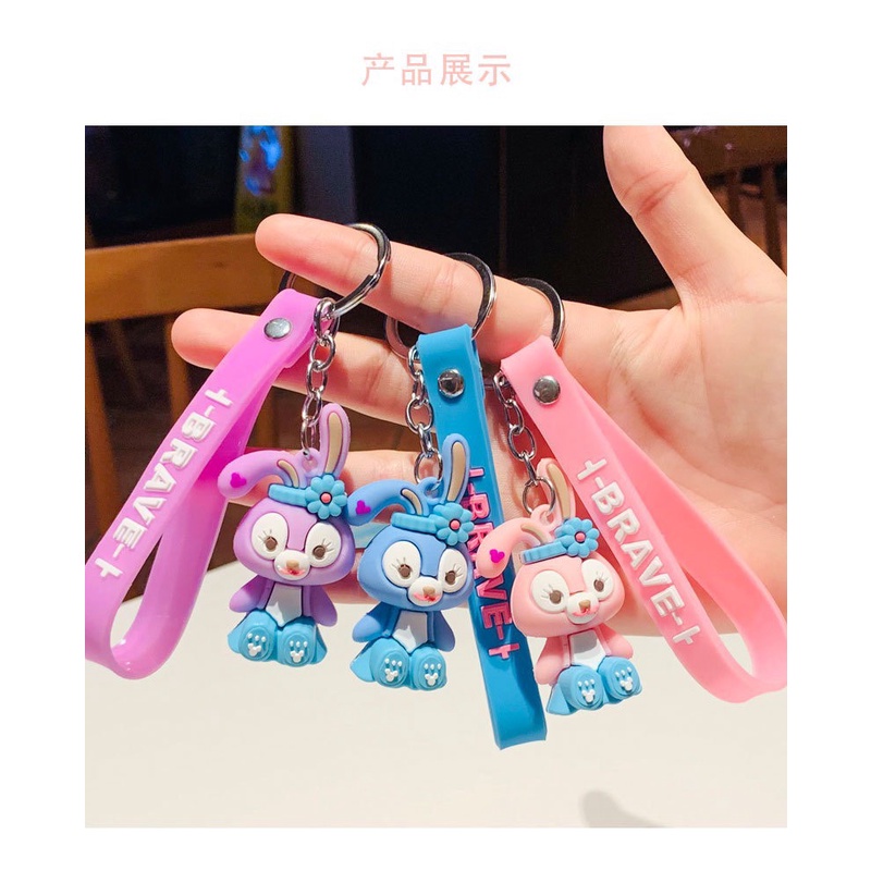 Móc Khoá Hình Bé Thỏ Xinh Xắn Kèm Dây / Charm Size Lớn (2.3x5.9cm)