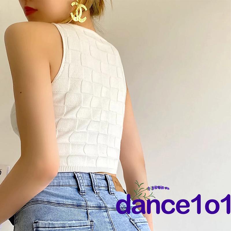 Áo Tank Top Nữ Màu Trơn Thiết Kế Khoét Lỗ Thời Trang Khiêu Vũ1O1-