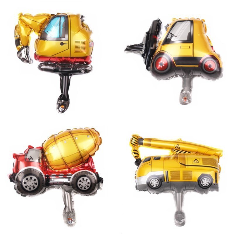 Bong Bóng Hình Xe Cần Cẩu Hoạt Hình Trang Trí Tiệc Sinh Nhật