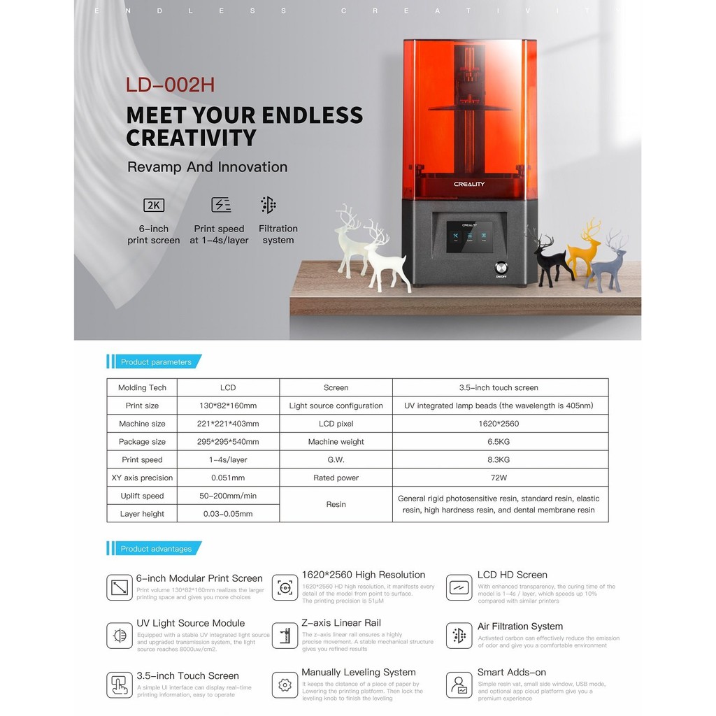 Máy in 3D Creality Resin LD-002H (Chính Hãng)