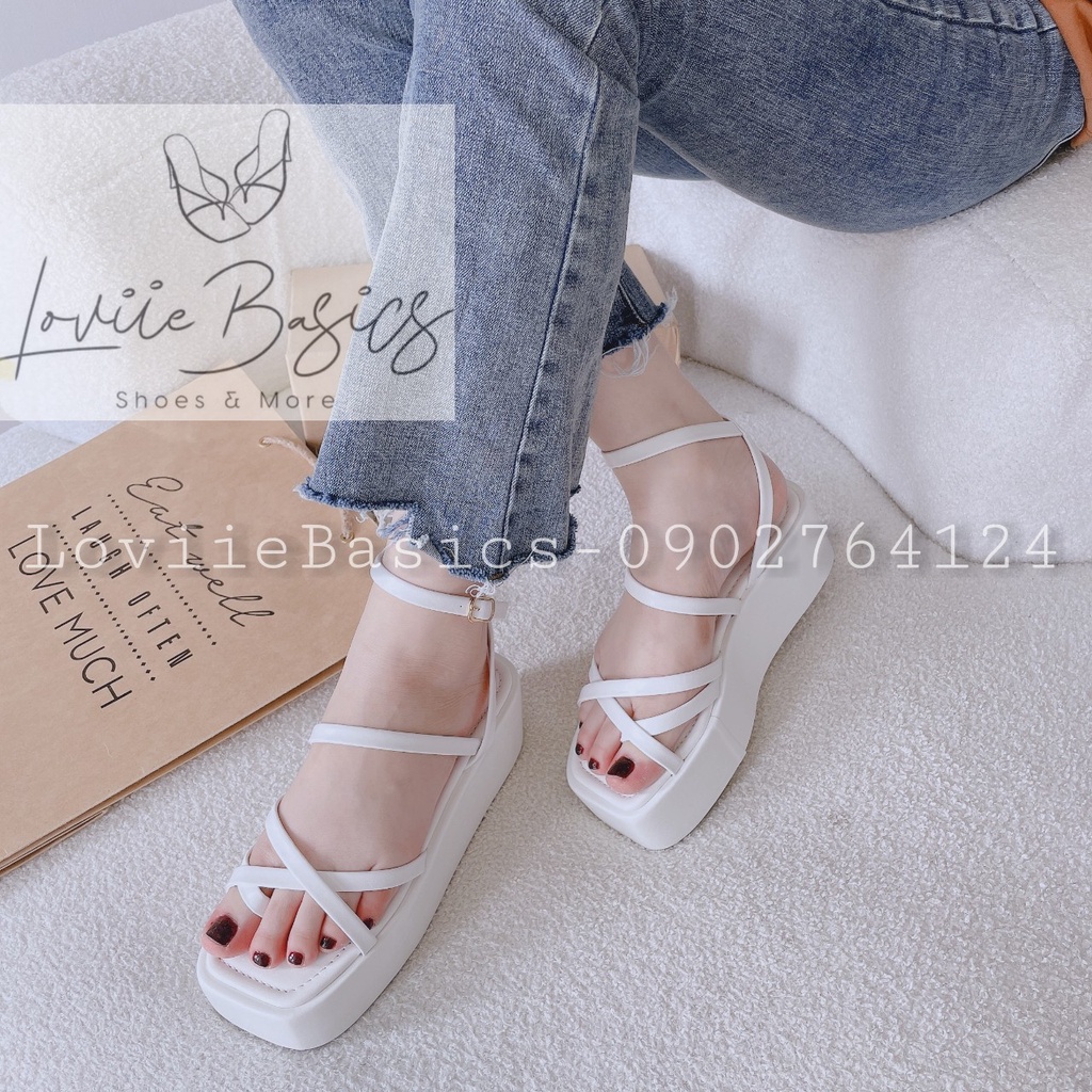 GIÀY XUỒNG LOVIIE BASICS - SANDAL NỮ THỜI TRANG PHONG CÁCH HIỆN ĐẠI QUAI NGANG MẢNH ĐẾ CAO S220909