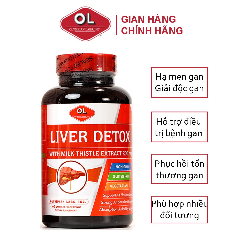 Viên Uống OLYMPIAN LABS Liver Detox.Tăng Cường Chăm Sóc Chức Năng Gan Khỏe Mạnh