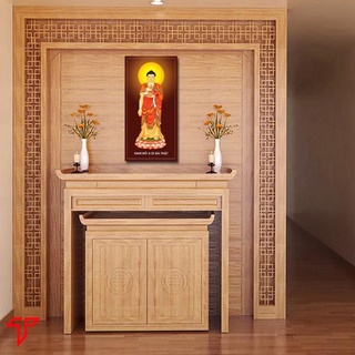 Tranh thờ phật, tranh ép gỗ phật Adida, phật A di đà kích thước 30X60 cm