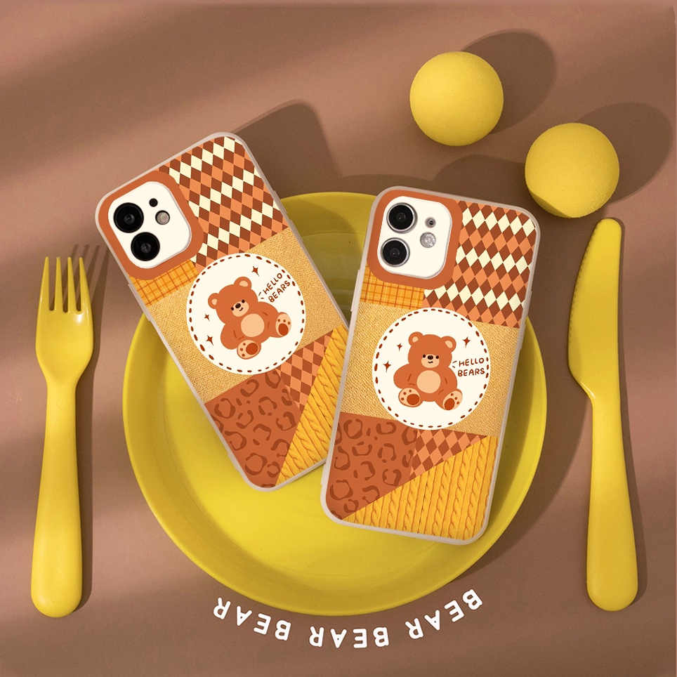 Ốp Gấu Hello Bears 13promax, 13pro, X Xs, XsMax , 11, 11pro, 11ProMax,12/12pro/12ProMax - ốp lưng iphone cạnh vuông BVC