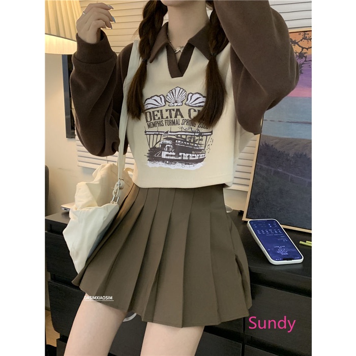 Áo Sơ Mi Tay Dài In Họa Tiết Khối Màu Phong Cách Vintage Thời Trang Mùa Thu Dành Cho Nữ Plus Size