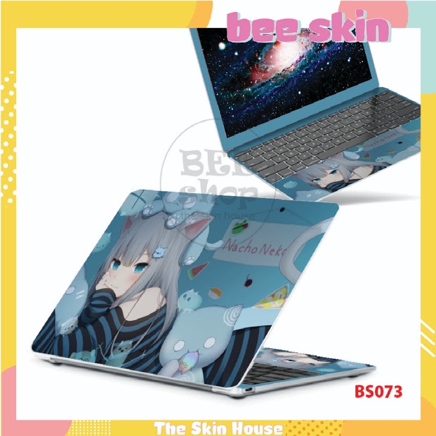 Decal dán laptop BEE SKIN mẫu Cute Girl cho Macbook/HP/ Acer/ Dell /ASUS/Lenovo/Toshiba | BigBuy360 - bigbuy360.vn