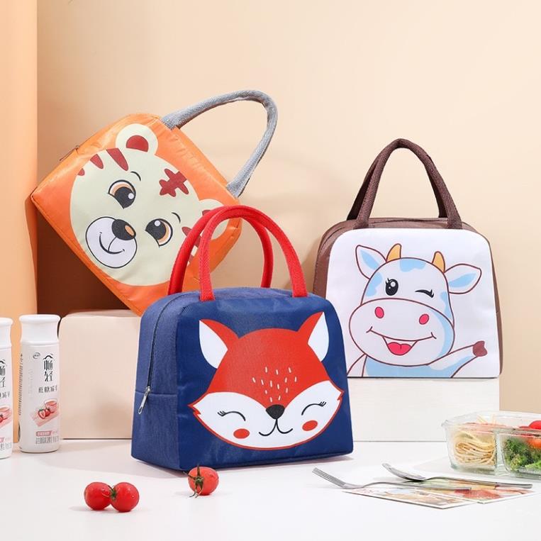 Túi đựng cơm giữ nhiệt đa năng hình thú 3 lớp có khoá kéo tiện lợi V2