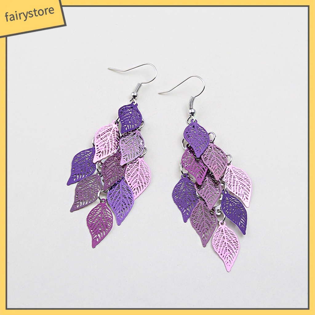 1 Đôi Bông Tai Hình Chiếc Lá Sáng Tạo Dành Cho Nữ