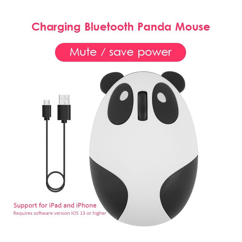 Chuột Không Dây Bluetooth 2.4g 1200 Dpi Hình Gấu Trúc Dễ Thương