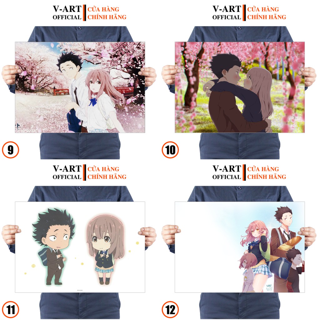 Tranh Anime The Shape Of Voice - Dáng Hình Âm Thanh - Koe no Katachi - Áp Phích Dán Tường Trang Trí Nhà Cửa By V-Art