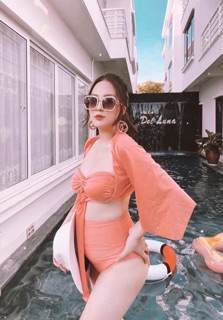 [ HÀNG CAO CẤP+ ẢNH THẬT] Bikini hai mảnh che bụng bầu
