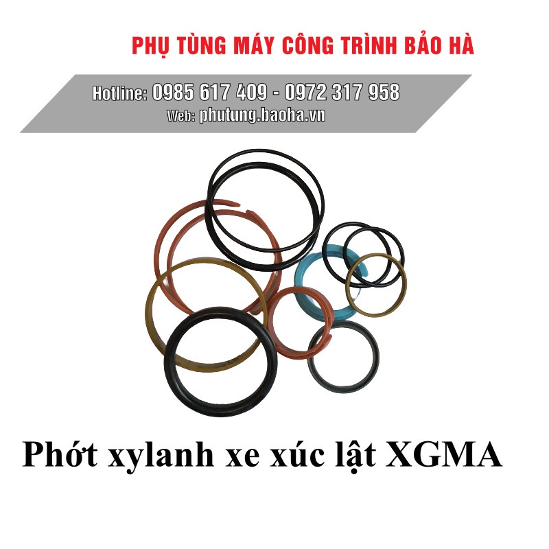 Bộ giăng phớt đại tu xy lanh, xe xúc lật XGMA, phớt xy lanh chuyển hướng (phớt lái), nâng hạ, lật ra vào cần