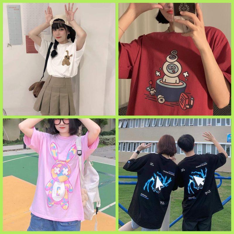 Áo thun phôm rộng tay lỡ cute