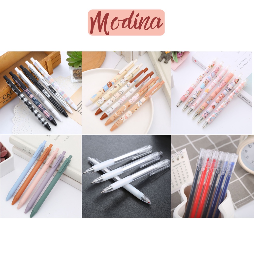 Bút gel đen vỏ hoạt hình cute nhiều kiểu phong cách Hàn Quốc