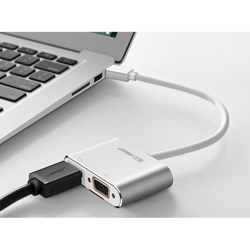 Cáp Chuyển Mini Displayport Sang HDMI + VGA UGREEN 20421 - Thunderbolt To HDMI Và VGA - UGREEN 20421 - Hàng Chính Hãng