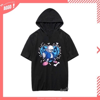Áo Hoodie Tay Lửng Đen Sans Game Undertale