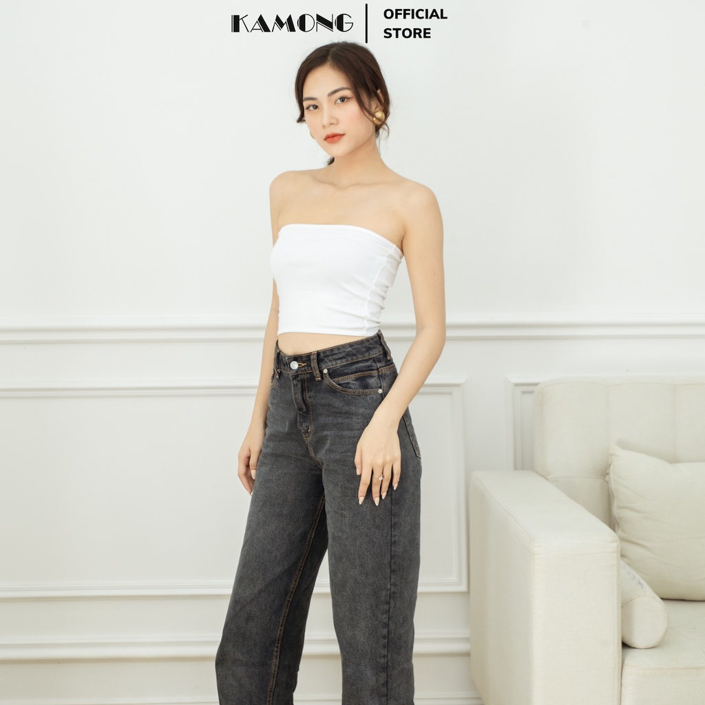 Áo ống quây ngực KAMONG không mút chất liệu thun cotton 100% co dãn nhiều màu, nhiều size A143 | BigBuy360 - bigbuy360.vn