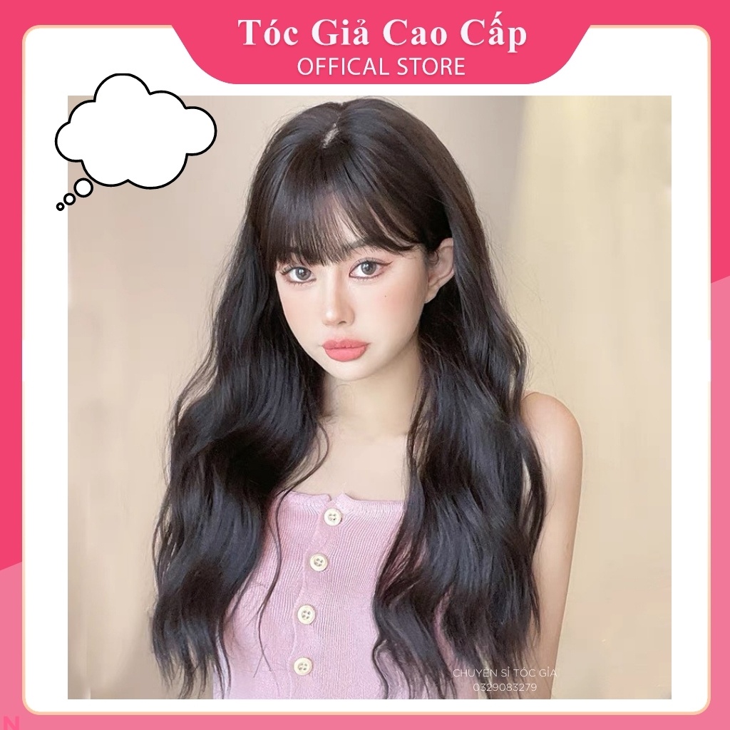 Tóc giả bộ tặng kèm lưới FREESHIP tóc cả đầu xoăn sóng 8269