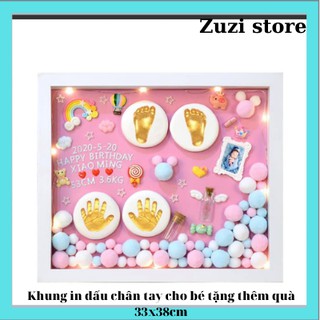 Bộ khung ảnh in dấu vân tay chân cho bé lưu giữ kỉ niệm đâù đơì