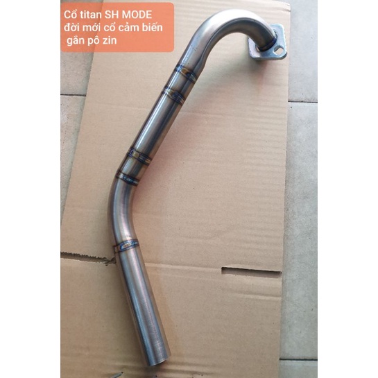 Cổ pô SH MODE đời mới, Cổ titan thay thế cổ zin, tặng khâu nối pô với cổ.