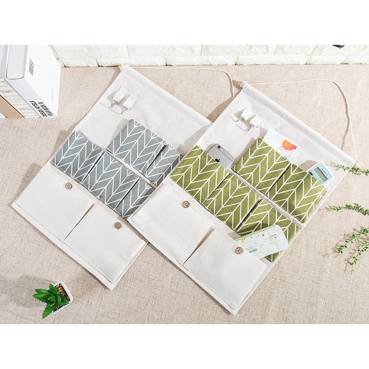Túi treo tường bằng vải 7 ngăn treo đồ,trang trí nhà cửa chất không thấm nước đựng đồ tiện dụng