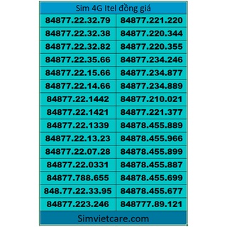Sim 4G new (chọn số) Vina- ITELECOM 90Gb, nghe gọi free vina, 90GB data tốc độ cao mỗi tháng, số chọn