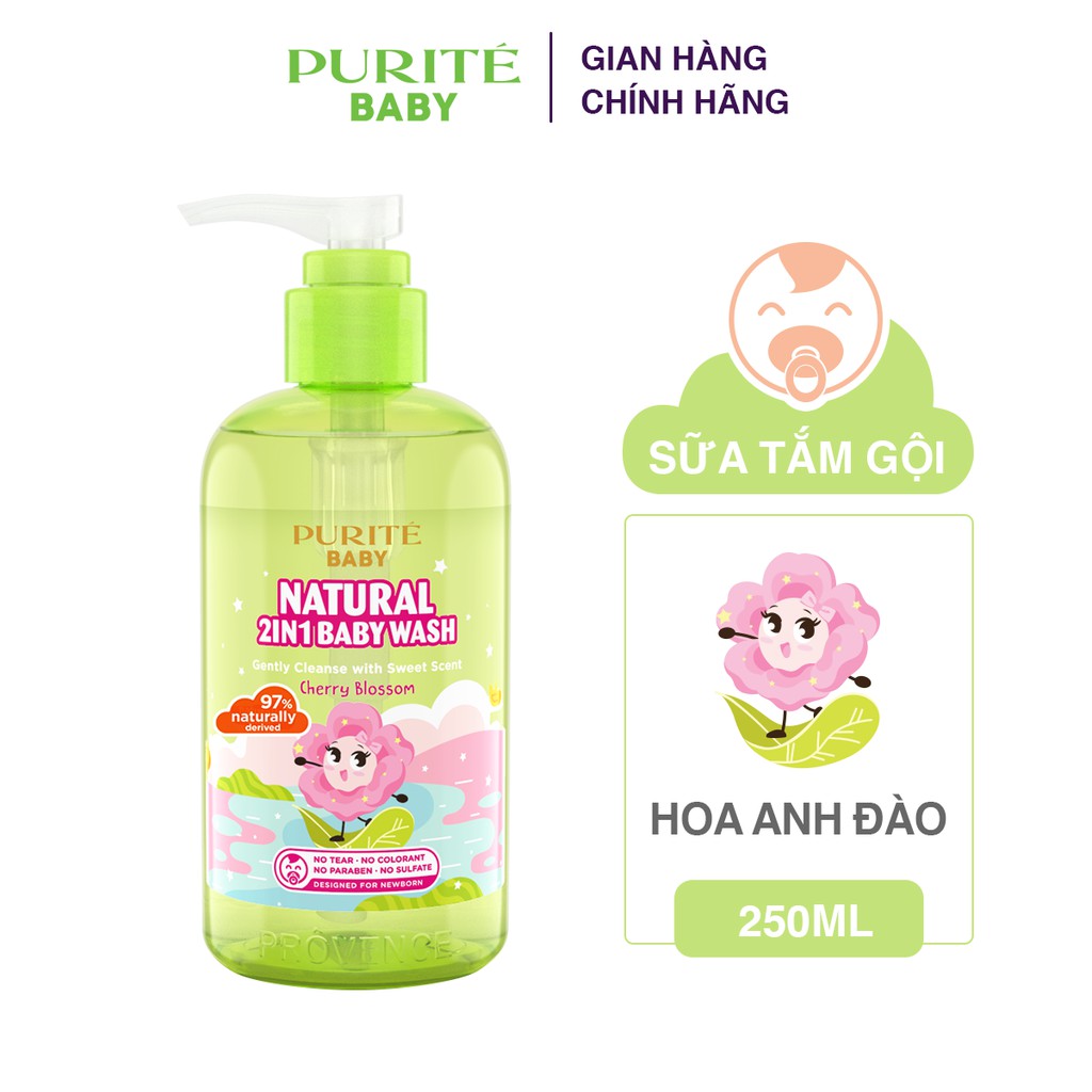 [Combo Mẹ và Bé]Combo Sữa Tắm Purite Thiên Nhiên Hoa Anh Đào 500ml+Sữa Tắm Purite Baby Hoa Anh Đào 250ml | BigBuy360 - bigbuy360.vn