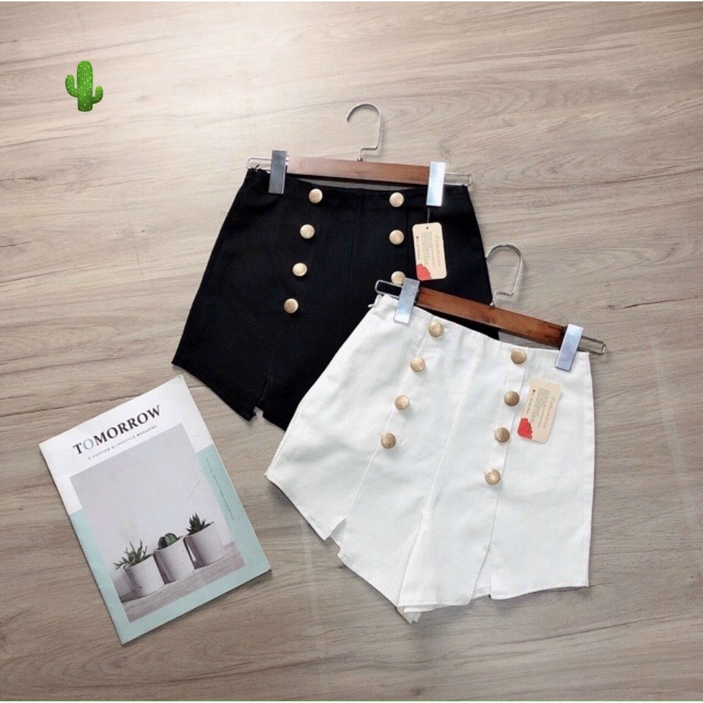 Quần đùi short jean kaki co dãn 10 nút lưng cao u