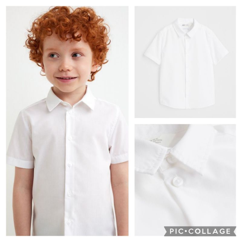 ÁO SƠ MI TRẮNG CỘC TAY HM AUTHENTIC