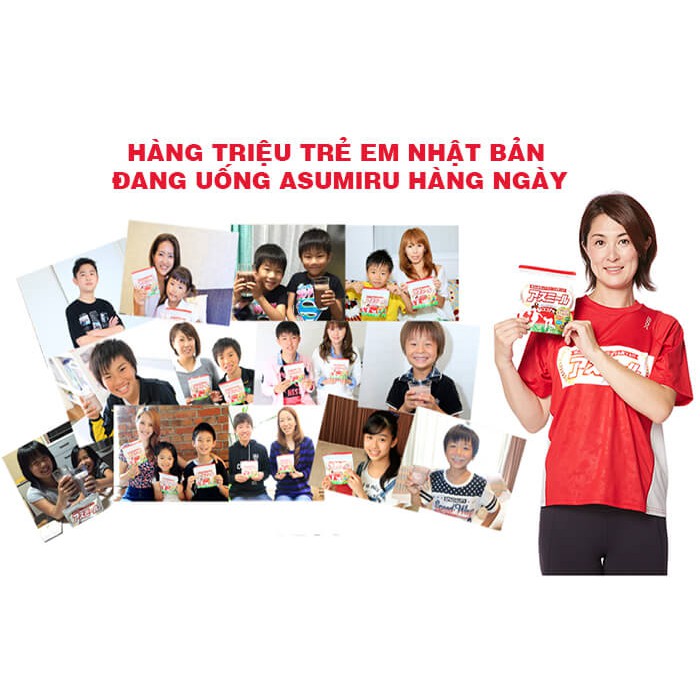 Sữa tăng trưởng chiều cao Asumiru Nhật Bản cho bé từ 3 - 16 tuổi gói 180 gram