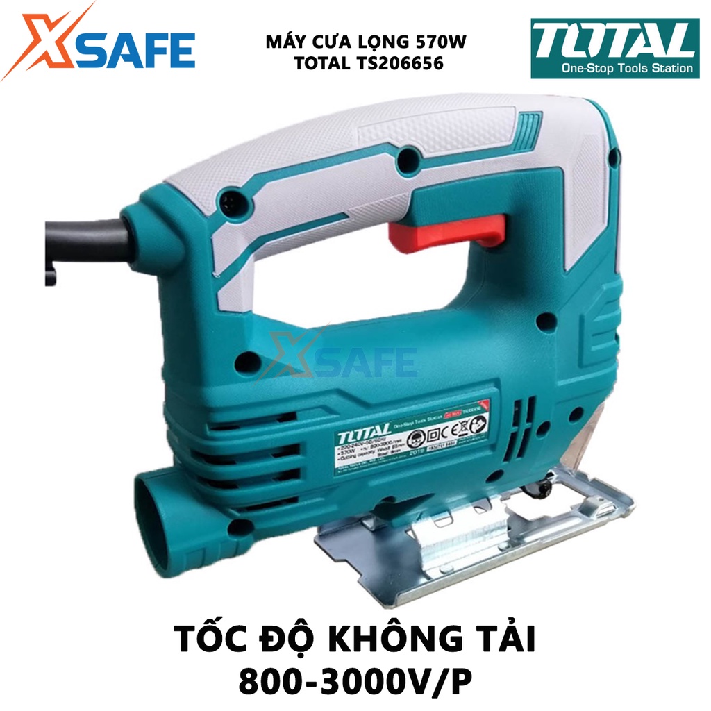 Máy cưa lọng TOTAL TS206656 570W công suất 570W, tốc độ không tải 800-3000v/p, 4 chức năng lắc/nhịp - chính hãng